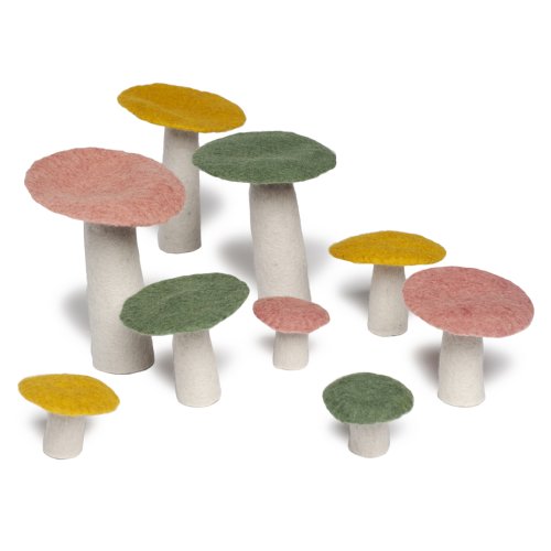 Champignon en feutre - rose poudré